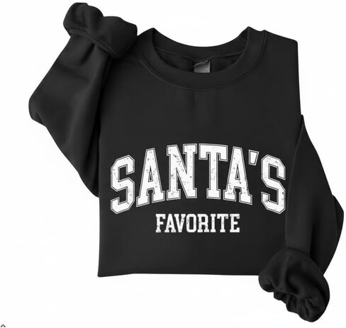 Santa's Favorite Christmas Sweatshirt for Women Men Merry Holiday Crewneck Sweater Soft Lightweight Pullover Vintage Graphic in Saudi Arabia