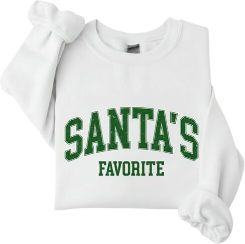 Santa's Favorite Christmas Sweatshirt for Women Men Merry Holiday Crewneck Sweater Soft Lightweight Pullover Vintage Graphic in Saudi Arabia