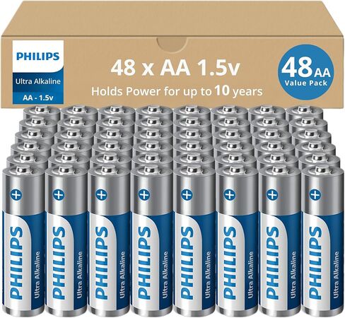 PHILIPS AAA Batteries, Ultra Alkaline Triple AAA Batteries 12 Pack, 1.5v Batteries AAA Size Pack, Ultimate Long-Lasting Power for High-Drain Devices, 10-Year Shelf Life, Durable Leak-Proof Design. in Saudi Arabia