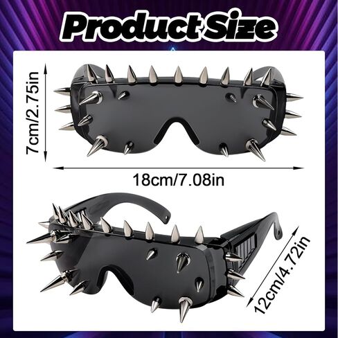نظارات BLMHTWO Goth الشمسية، إكسسوارات Punk Rock، نظارات معدنية مدببة، ملحقات Rockstar تستخدم للعب الأدوار، والحانات، والدراجات النارية in Kuwait