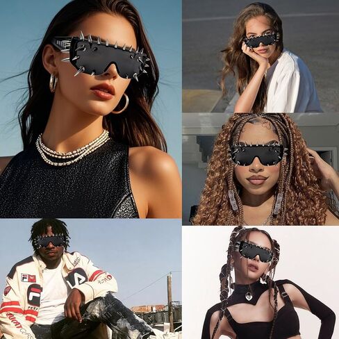 نظارات BLMHTWO Goth الشمسية، إكسسوارات Punk Rock، نظارات معدنية مدببة، ملحقات Rockstar تستخدم للعب الأدوار، والحانات، والدراجات النارية in Kuwait