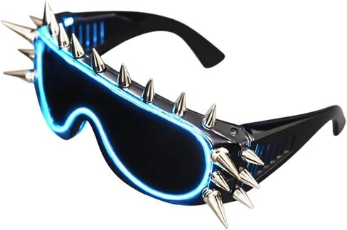 نظارات شمسية LED Punk نظارات شمسية قوطية - نظارات متوهجة في الظلام لحفلات الهذيان، نمط Cyberpunk in Kuwait