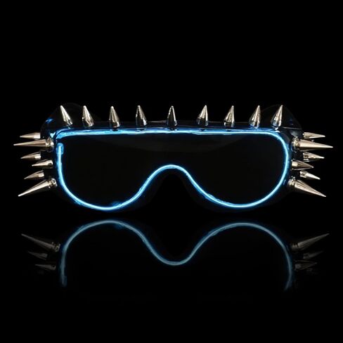 نظارات شمسية LED Punk نظارات شمسية قوطية - نظارات متوهجة في الظلام لحفلات الهذيان، نمط Cyberpunk in Kuwait