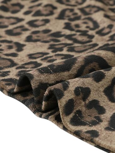 تنورة Allegra K Leopard للنساء Y2K تنانير طويلة طويلة مرنة عالية الخصر على شكل حرف A in Kuwait