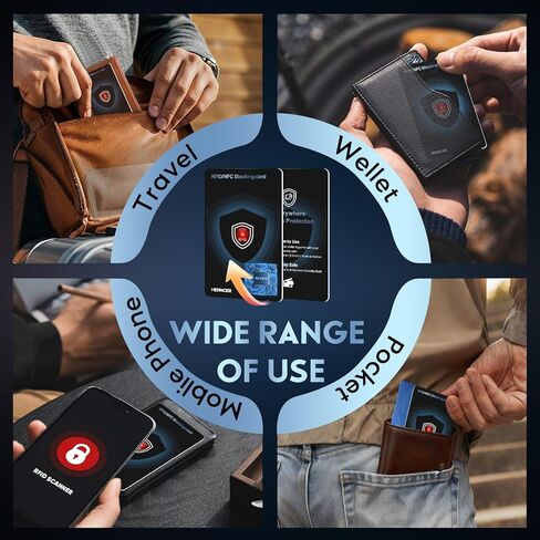 2025 NEW RFID Blocking Card Set with Indicator Light,Wallets Shield,Credit Card Protector, NFC Bank Debit Blocker,Anti-Skimming Protection For ID Passport Travel For Men/Women (5) in Saudi Arabia