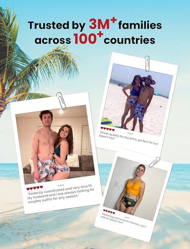 Family Matching Solid Scallop Trim Strappy Two-Piece Swimsuit and Allover Floral Print Swim Trunks Shorts in Saudi Arabia