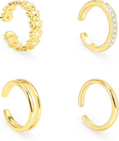 خواتم اصبع القدم للنساء غير تشويه 14K الذهب معبأ قابل للتعديل داينتي تو الدائري مجموعة زهرة تشيكوسلوفاكيا الماس بسيط عناق مفتوح الفرقة خواتم الصيف الشاطئ العصرية مجوهرات القدم in Kuwait