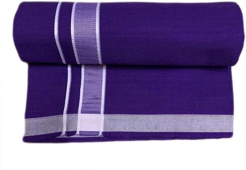 قطن رجالي فردي (1.28x1.95 متر) لون Dhoti/Kerala Single Dhoti/Kerala Color Pondu Dhoti/Lavender Dhoti in Kuwait