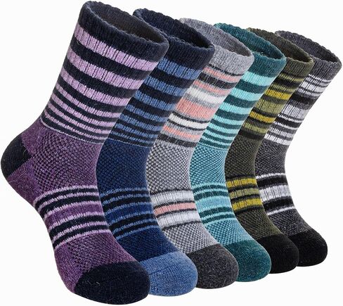 SeeyAN Kids Merino Wool Hiking Socks Winter Thermal Warm Boys Girls Toddler Thick Cushioned Boot Crew Socks 6 Pairs in Saudi Arabia