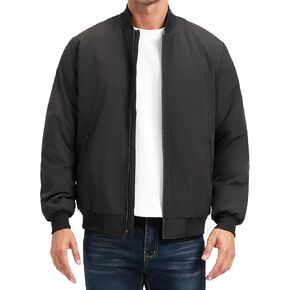 سترات ULUSERN للرجال - سترة بومبر خريف شتاء دافئ سترة واقية بسحاب كامل معاطف كاجوال مبطنة in Kuwait