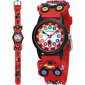 Kids Watch, Cute 3D Cartoon Toddler Watches, Waterproof Analog Learning-to-Tell-Time Watch with Soft Silicone Band – Fun Educational Gift for Boys & Girls Ages 3-8 in Kuwait