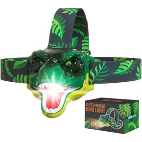 Skywin Kids Headlamp - 2 Pack, 2.8 x 2.9 x 2.7" Dinosaur Headlamp for Kids, Squeeze Mouth to Switch, Roaring Sound Dinosaur Head Lamp, with Adjustable Strap Kids Camping Hunting Gear,Kids Flashlights in Kuwait