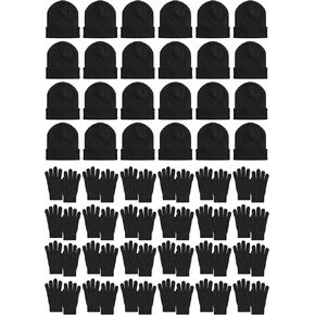 مجموعة من 50 قبعات وقفازات شتوية للرجال والنساء، 24 مجموعة من لوازم المشردين للأعمال الخيرية في الطقس البارد in Kuwait