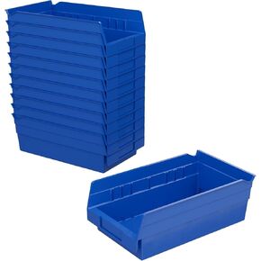 Akro-Mils 30130 Plastic Shelf Bins, Heavy Duty Storage Bins to Use for Garage Organization Bins, Closet Organizer, and Drawer Organizer, 12-Inch x 6-1/2-Inch x 4-Inch, Red, 12-Pack in Kuwait