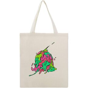 Canvas Tote Bag Cotton Polyester Large Capacity Work Casual Daily Storage Shopping Bag Reusable Butterfly in Saudi Arabia