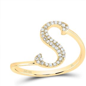 Jewels By Lux 14kt Yellow Gold Diamond Initial Wedding Engagement Anniversary Ring, Womens Size 5-9 in Saudi Arabia
