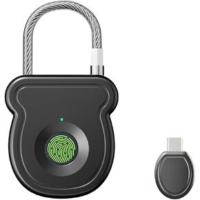 2026 Upgrade Smart Fingerprint Padlock - Keyless Lock with High-Resolution Sensor, 0.5s Unlock, 365-Day Battery, USB Emergency Key for Gym Lockers, Luggage, Backpacks & Gates(Black) in Saudi Arabia