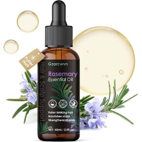 Gzarcwv Rosemary Essential Oil 60ml | Scalp Care & Hair Nourishing Oil | Plant-Based Formula for Stronger-Looking, Smoother Hair | Daily Scalp Massage & Hair Care in Kuwait