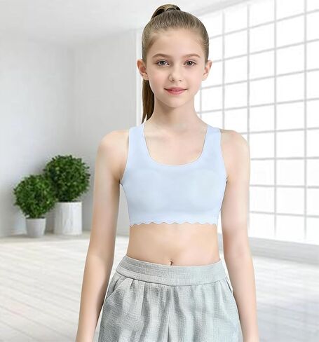 Demifill Girls حمالات صدر رياضية وسراويل داخلية بدون خياطة للمراهقات، حمالات صدر للتدريب مع سراويل داخلية، مجموعات متعددة in Kuwait