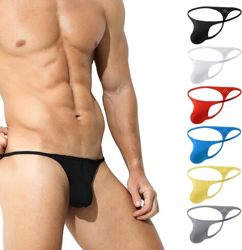 Men's Thong Bikini Underwear, Men's Sexy G-String T-Back Underwear Low Rise in Saudi Arabia