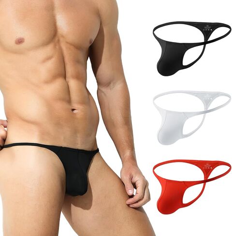 Men's Thong Bikini Underwear, Men's Sexy G-String T-Back Underwear Low Rise in Saudi Arabia