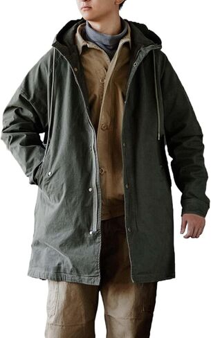 Men's Hooded Parka M51 Military Field Jacket Fashion Fishtail Outwear Coat Windbreaker in Saudi Arabia