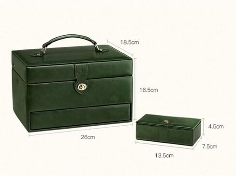 Large Capacity Jewelry Box Delicate Jewelry Storage Box With Lock Can Be Portable (D 26 * 18.5 * 16.5 cm) in Saudi Arabia