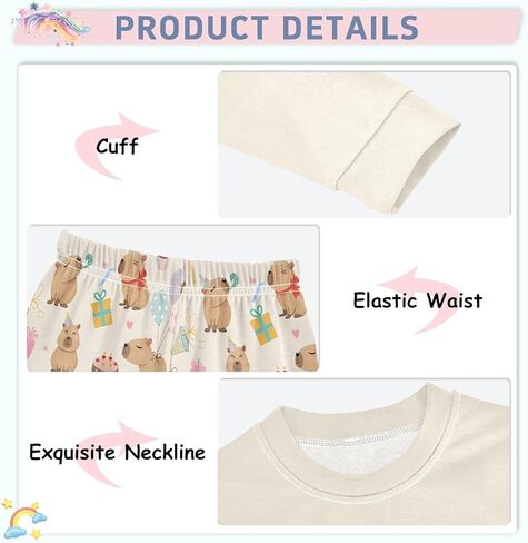 senya Hedgehogs Forest Mushrooms Pajamas Set Long Sleeve Soft Cotton Sleepwear 2 Piece in Saudi Arabia