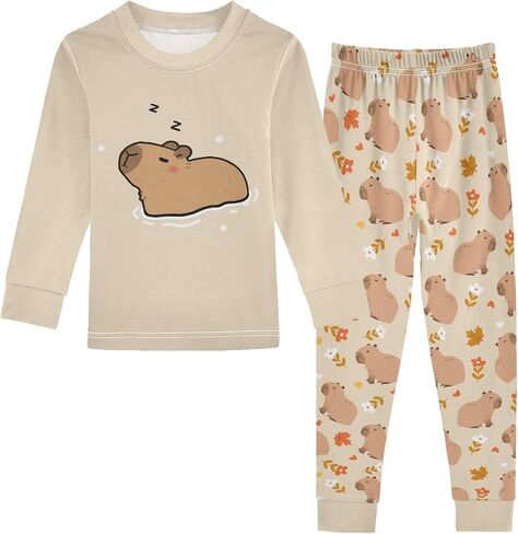 senya Hedgehogs Forest Mushrooms Pajamas Set Long Sleeve Soft Cotton Sleepwear 2 Piece in Saudi Arabia