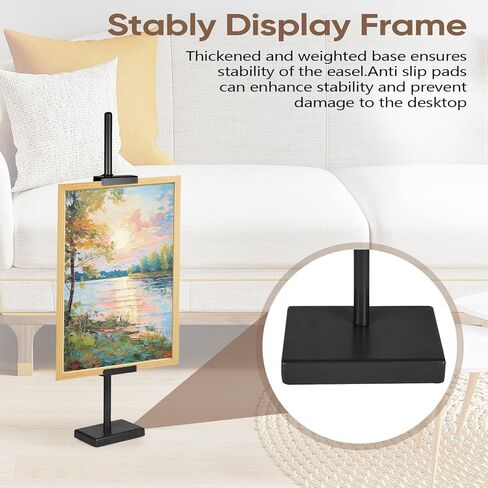 1pcs Adjustable Tabletop Easel Stand for Picture Frames, Picture Easels for Display, Gold Easel, Picture Frame Stand, Adjustable Art Easel.(18inch,Black) in Saudi Arabia