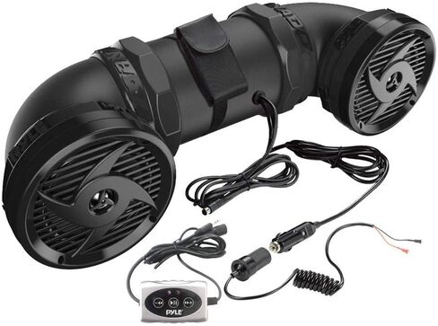 PyleUsa Marine ATV Powered Speakers - 4.0 Wireless Bluetooth, 1000Watt, Color Changing LED Lights, IP44 Waterproof,6.5“ Dual Audio Sound System for UTV,Golf Carts,Jetski and Snowmobile-PLATV85BT.6 in Saudi Arabia
