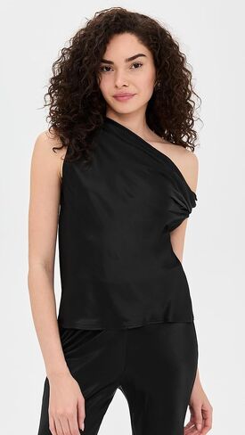 Enza Costa Women's Satin Bias Off Shoulder Shirt in Saudi Arabia