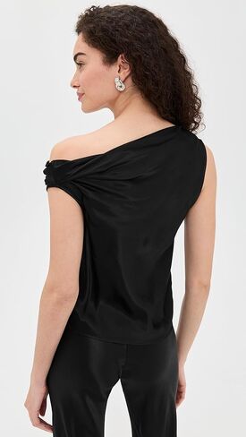 Enza Costa Women's Satin Bias Off Shoulder Shirt in Saudi Arabia