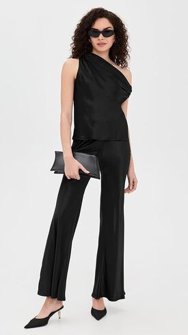 Enza Costa Women's Satin Bias Off Shoulder Shirt in Saudi Arabia