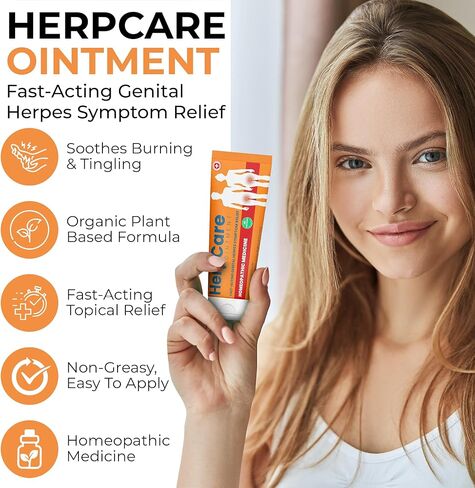 Herpes Genital Treatment | Herpcare Fast Acting Ointment | Can be Used on Cold Sore | Homeopathic Medicine | Soothes Itching, Tingling & Burning | Relief from The Symptoms of Genital Sore in Saudi Arabia