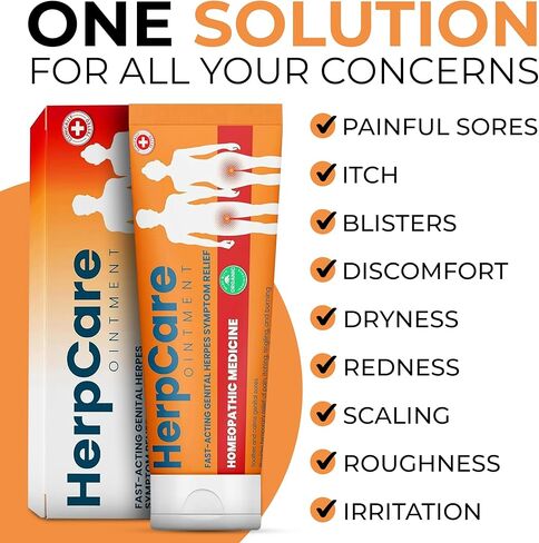 Herpes Genital Treatment | Herpcare Fast Acting Ointment | Can be Used on Cold Sore | Homeopathic Medicine | Soothes Itching, Tingling & Burning | Relief from The Symptoms of Genital Sore in Saudi Arabia