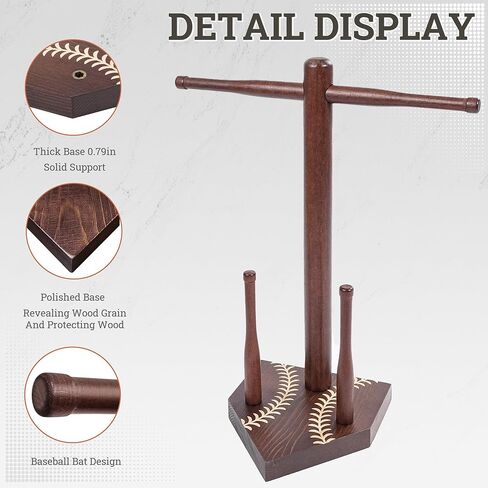 Wooden Baseball Ring Holder, Softball Ring Holder Display for Drip Necklace, Championship and Sports Accessories, Softball Gifts, 12.6 X 3.9 X 2.9 inch in Saudi Arabia