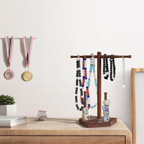 Wooden Baseball Ring Holder, Softball Ring Holder Display for Drip Necklace, Championship and Sports Accessories, Softball Gifts, 12.6 X 3.9 X 2.9 inch in Saudi Arabia