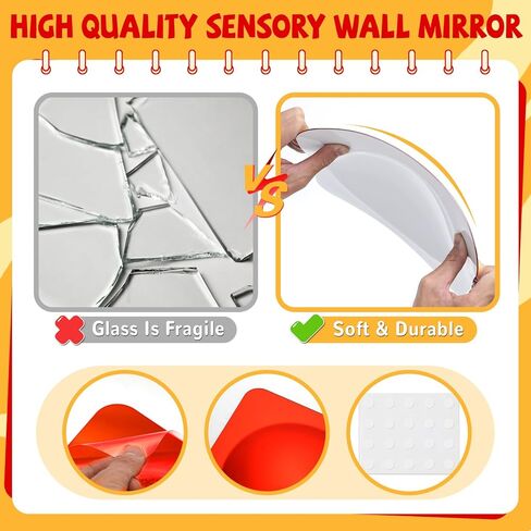3 Pcs Sensory Wall Mirror Bubble Mirror Acrylic Wall Mirrors Bubble Mirrors Sensorial Toys for Home Sensory Room Decor Visual Tactile Stimulation Cognitive Development in Saudi Arabia