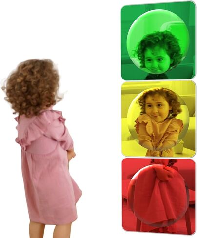 3Pcs Seneory Wall Acrylic Mirror 10inch Colorful Bubble Mirror Toddler Mirror for Bedroom Decoration Sensory Kids Toys for Home Kindergarten Primary School Decor (3, Red,green,yellow, 10 x 10 Inch) in Saudi Arabia