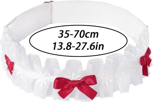 Garter for Bride, White Lace with Red Bows for Wedding Bridal Accessories, Adjustable Elastic Garters for Women, 2PCS in Saudi Arabia