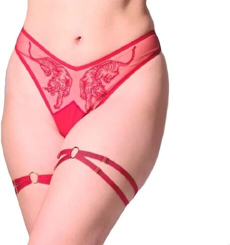 Strapped in Thigh Garters - Crimson - FINAL SALE in Saudi Arabia