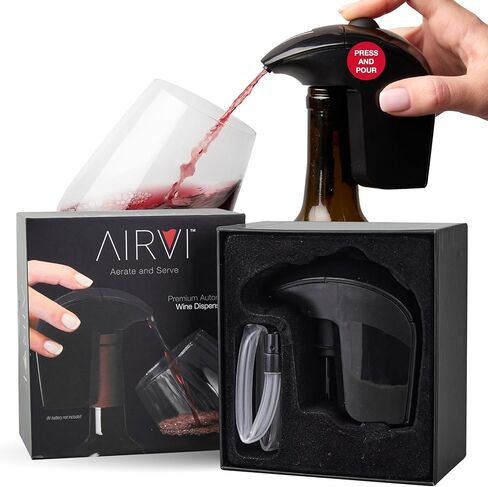 Wine Saver Vacuum Pump - Electric Stopper, Air Remover Pump Sealer to Keep Bottles Fresh, No-Spill, Auto Shut-Off – Premium Gifts, Accessories for Wine Lovers, Drinkers (Black) in Saudi Arabia
