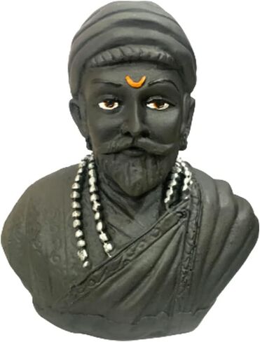 Satre Online and Marketing Shri Chhatrapati Shivaji Maharaj تمثال ديكور تمثال نصفي باللون الأسود in Kuwait