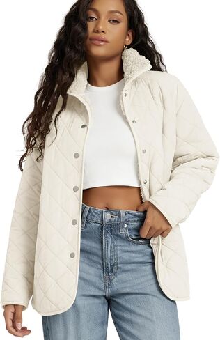 ODODOS Women's Sherpa Lined Insulated Jacket Snap Front Long Sleeve Coat Winter Warm Outerwear with Pockets in Saudi Arabia