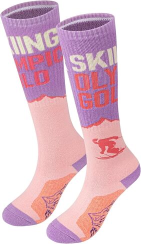 Merino Wool Ski Socks Thermal Knee High Warm Winter Socks Stylish Funny for Skiing Snowboarding Unisex in Kuwait