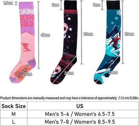 Merino Wool Ski Socks Thermal Knee High Warm Winter Socks Stylish Funny for Skiing Snowboarding Unisex in Kuwait