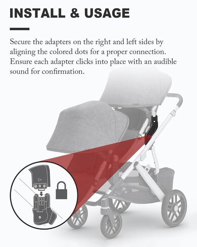 ملحقات المحول العلوي المتوافقة مع عربات الأطفال/سرير الأطفال ومقعد الأطفال Uppababy Vista وVista V2، توفر توصيلًا سريعًا وآمنًا لـ Vista أو Aria أو Mesa V2 أو Mesa Max - مجموعة واحدة (قطعتان) in Saudi Arabia