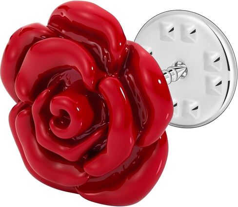 Rose Flower Brooch Pins for Women Men, Fashion Brooches and Pins for Women Lapel Pin for Men Suits Elegant Red Flower Brooches for Christmas Halloween Wedding Birthday Party Gift in Saudi Arabia