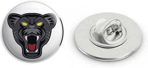 Simple Black Panther Mascot Head Cartoon Round Metal 0.75" Lapel Pin Hat Shirt Pin Tie Tack Pinback in Saudi Arabia